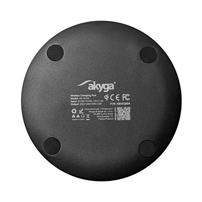 Indukcinis įkroviklis QI Akyga AK-QI-04 ver. 1.2 USB-C 15W