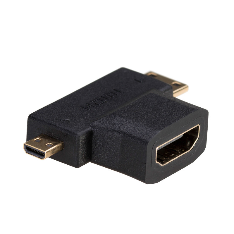 Akyga AK-AD-23 HDMI (F) į Mini HDMI (M) / Micro HDMI (M) adapteris, juodas