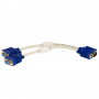 Akyga AK-AD-20 VGA (M) į 2x VGA (F) skirstymo kabelis, 15 cm, baltas
