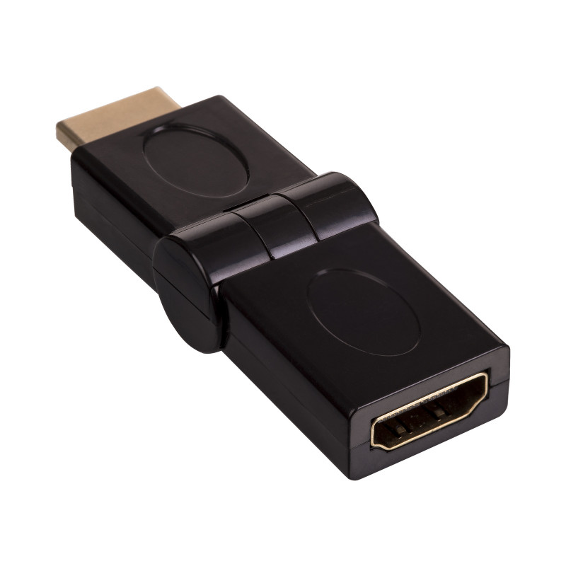 Akyga AK-AD-40 HDMI (M) į HDMI (F) 180° pasukamas kampinis adapteris, juodas