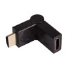 Akyga AK-AD-40 HDMI (M) į HDMI (F) 180° pasukamas kampinis adapteris, juodas