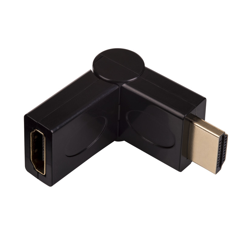 Akyga AK-AD-40 HDMI (M) į HDMI (F) 180° pasukamas kampinis adapteris, juodas