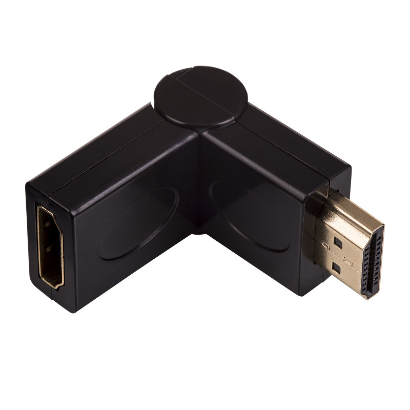 Akyga AK-AD-40 HDMI (M) į HDMI (F) 180° pasukamas kampinis adapteris, juodas