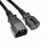 Akyga AK-UP-05 serverio maitinimo ilgintuvas IEC C14 – IEC C15, varis 3x1 mm², 1 m, juodas