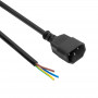 Akyga AK-OT-09C IEC C14 maitinimo kabelis su atviru galu, 3x 1 mm² varis, 1,8 m, juodas