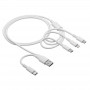 Akyga AK-USB-52 USB kabelis USB-A + USB-C į Micro-USB + USB-C + Lightning, 1,2 m