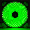 Akyga AW-12E-BG 120 mm korpuso ventiliatorius, 33 žalios LED, Molex, juodas