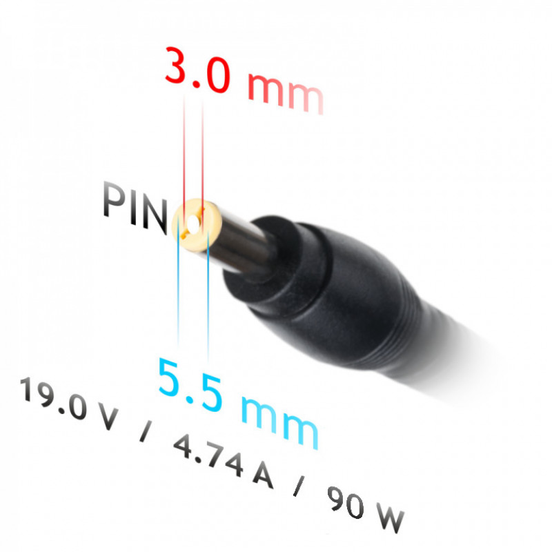 Akyga AK-ND-37 automobilinis nešiojamojo kompiuterio įkroviklis 19 V / 4,74 A, 90 W, 5,5 x 3,0 mm + kaištis, skirtas Samsung
