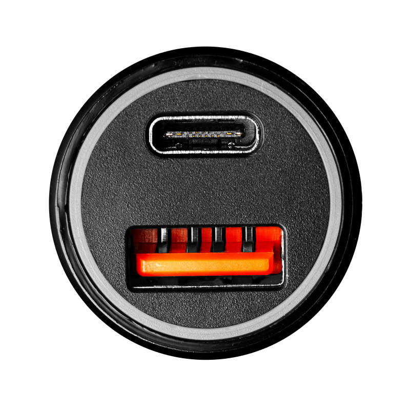 Automobilinis įkroviklis 12/24V Akyga AK-CH-16 36W USB-A + USB-C PD Quick Charge 3.0 5-12V / 1.5-3A juodas
