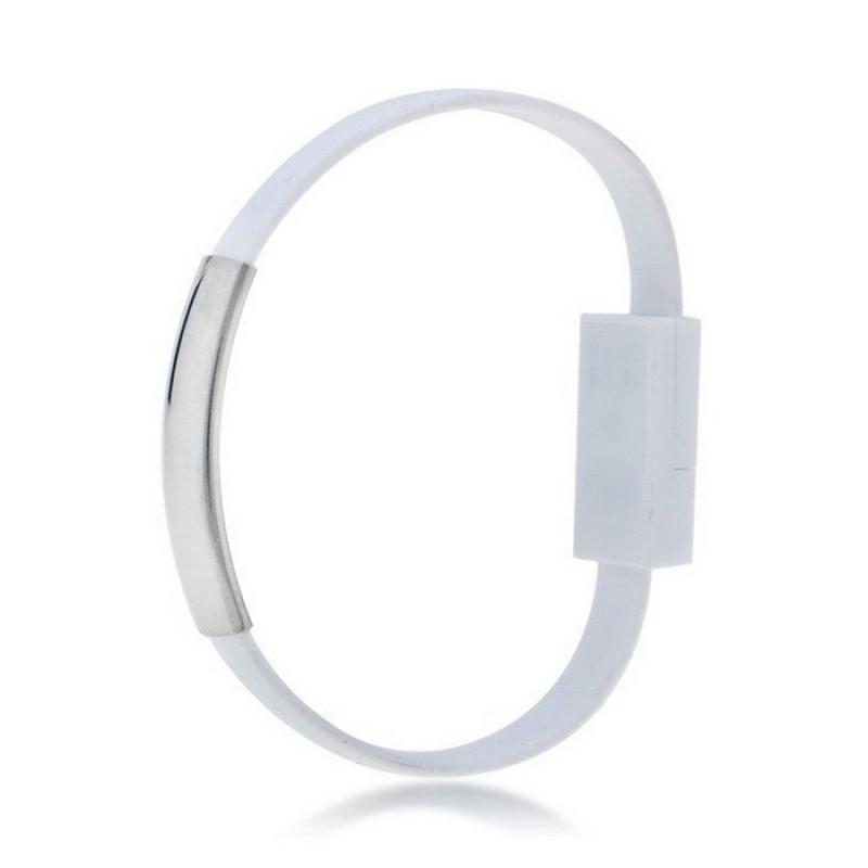 Akyga AK-AD-47 apyrankės formos USB kabelis, USB-C (m) / USB-A, USB 2.0, 23 cm, baltas