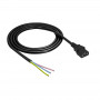 Akyga AK-OT-02A maitinimo kabelis IEC C13 – atviras galas, CCA 3 x 0,5 mm², 1,5 m, juodas