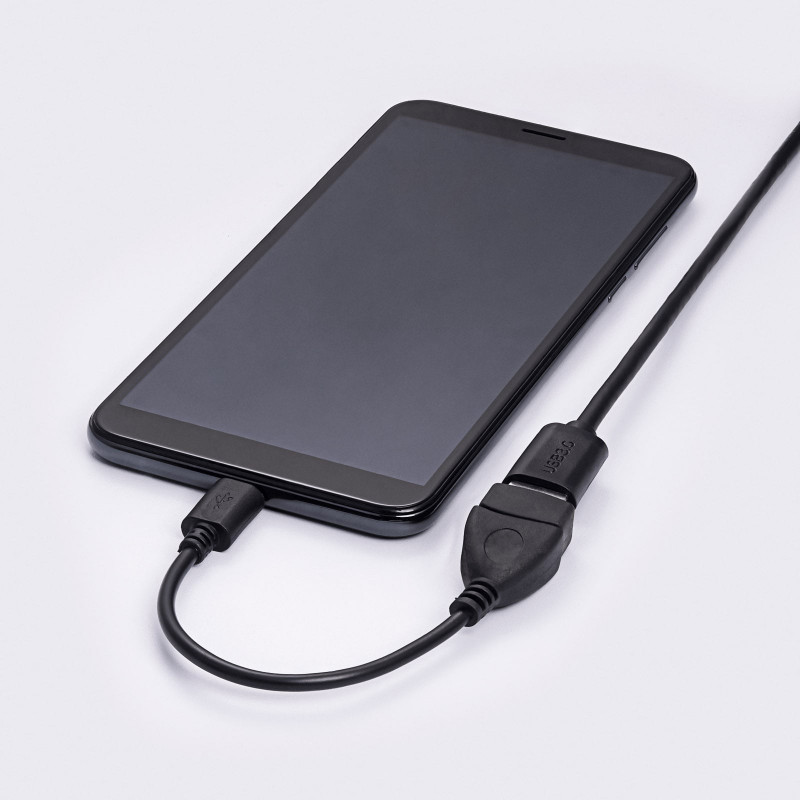Akyga AK-AD-09 Micro USB-B (M) į USB-A (F) OTG adapterio kabelis, 15 cm, juodas