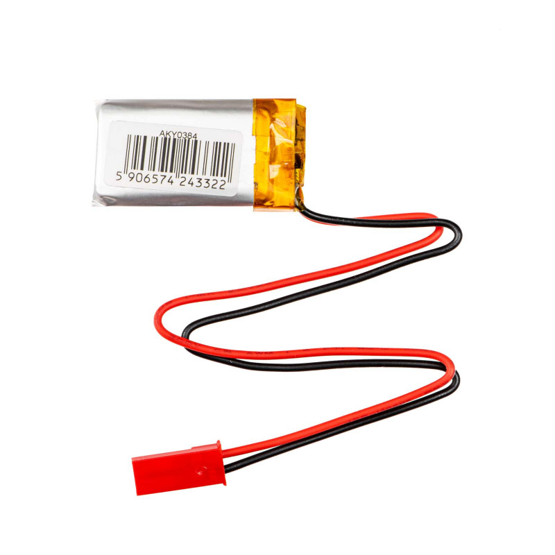 Akyga AKY0384 LP601730 Li-Po akumuliatorius 3,7 V 250 mAh su PCM, JST 2,54 mm 2 kontaktų jungtis, 150 mm laidai