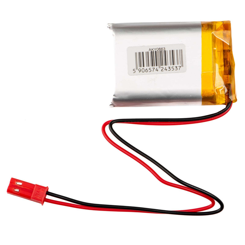 Akyga AKY0663 LP103040 Li-Po akumuliatorius 3,7 V 1200 mAh su PCM, JST 2,54 mm 2 kontaktų jungtimi, 150 mm laidais