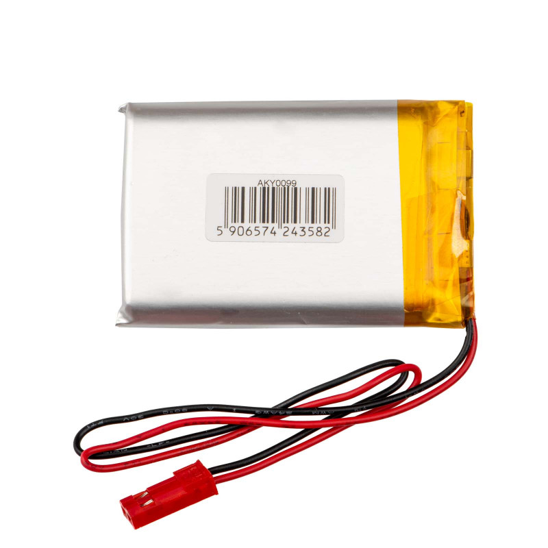 Akyga AKY0099 LP903450 Li-Po akumuliatorius 3,7 V 1600 mAh su PCM, JST 2,54 mm 2 kontaktų jungtimi, 150 mm laidais