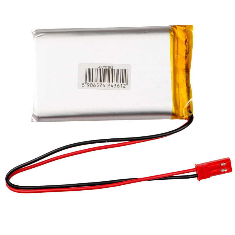 Akyga AKY0393 LP903759 Li-Po akumuliatorius 3,7 V 2200 mAh su PCM, JST 2,54 mm 2 kontaktų jungtimi, 150 mm laidais