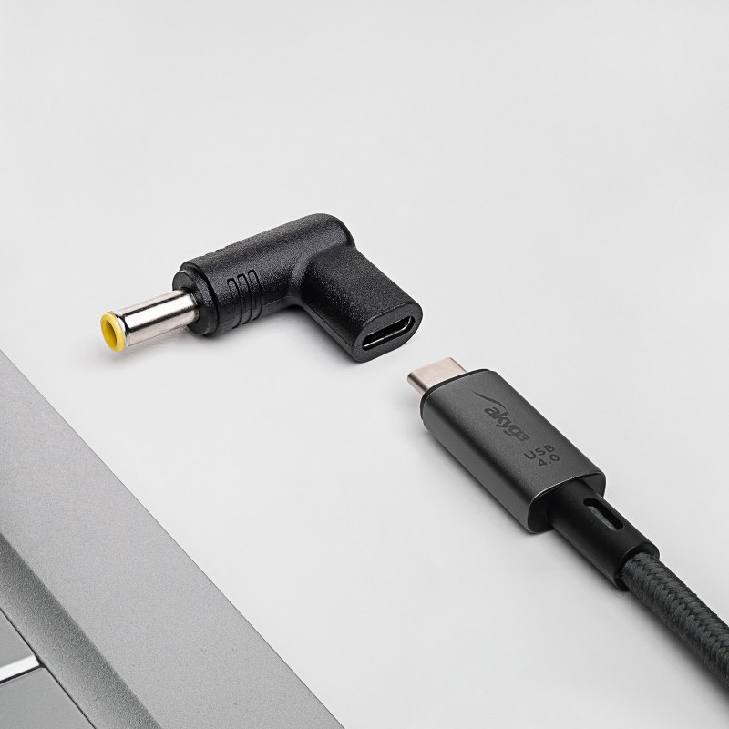 Akyga AK-ND-C16 USB-C – DC 5,5 x 3,0 mm + kaištis adapteris nešiojamojo kompiuterio įkrovimui, 18,5-20 V, 100 W