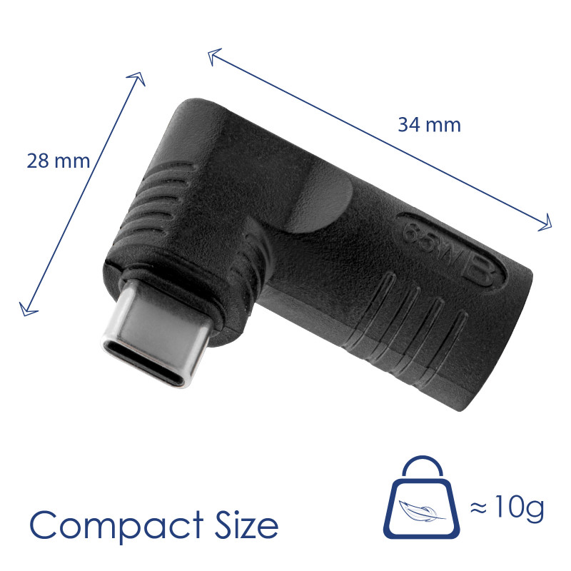 Akyga AK-ND-D12 DC 4,0 x 1,35 mm – USB-C PD adapteris nešiojamojo kompiuterio įkrovikliui, 65 W