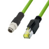 LogiLink CQM035S pramoninis komutacinis kabelis, Cat.6A, PUR, M12 X-coded į RJ45, 1 m