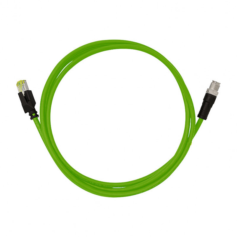 LogiLink CQM035S pramoninis komutacinis kabelis, Cat.6A, PUR, M12 X-coded į RJ45, 1 m