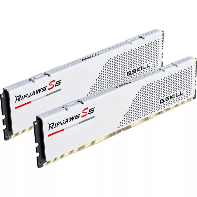 G.Skill Ripjaws S5 F5-5600J3036D32GX2-RS5W DDR5-5600 atminties rinkinys, 64 GB (2 x 32 GB), baltas