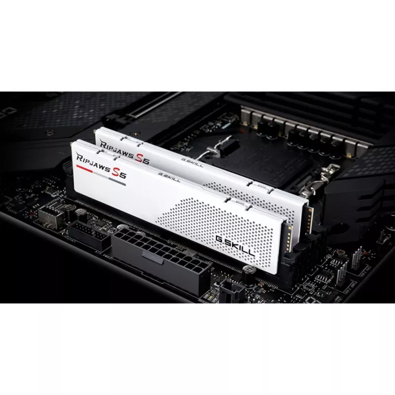 G.Skill Ripjaws S5 F5-5600J3036D32GX2-RS5W DDR5-5600 atminties rinkinys, 64 GB (2 x 32 GB), baltas