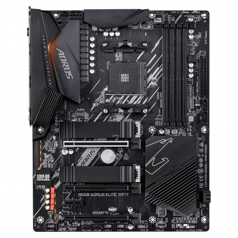 Gigabyte B550 AORUS ELITE WiFi7 pagrindinė plokštė, AM4 lizdas, ATX, 4x DDR4
