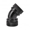 Thermaltake Pacific PETG 45° dvigubo suspaudimo jungtis, 16 mm išorinis skersmuo, G1/4, juoda (CL-W098-CA00BL-A)