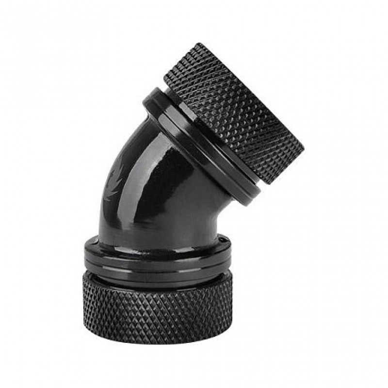 Thermaltake Pacific PETG 45° dvigubo suspaudimo jungtis, 16 mm išorinis skersmuo, G1/4, juoda (CL-W098-CA00BL-A)