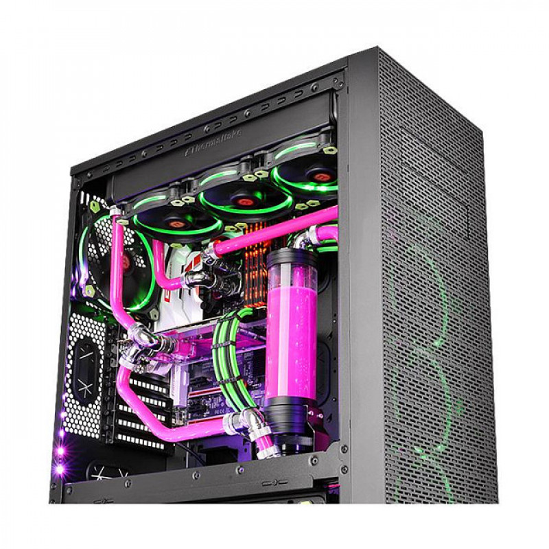 Thermaltake Pacific PETG 45° dvigubo suspaudimo jungtis, 16 mm išorinis skersmuo, G1/4, juoda (CL-W098-CA00BL-A)