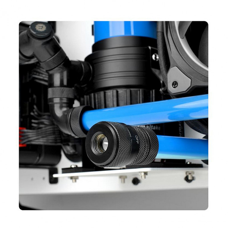 Thermaltake Pacific išleidimo vožtuvas DIY skystinio aušinimo sistemoms, juodas (CL-W087-CU00BL-A)