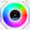 Lian Li UNI FAN SL-INF LCD FLEX Wireless korpuso ventiliatorius, ARGB ir LCD, Reverse Blade, 120 mm, baltas