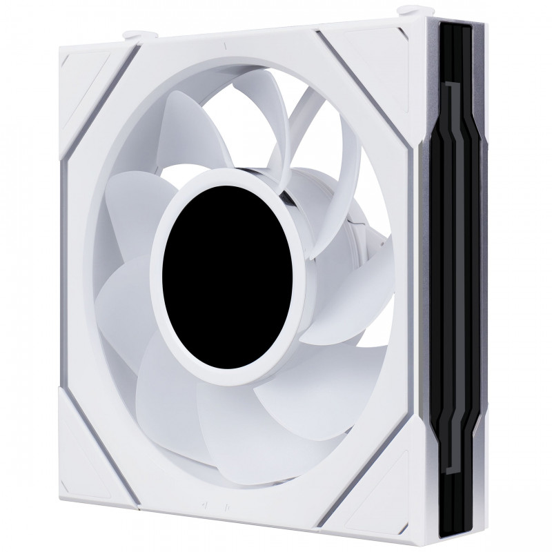 Lian Li UNI FAN SL-INF LCD FLEX Wireless korpuso ventiliatoriai (3 vnt.) su valdikliu, ARGB ir LCD, Reverse Blade, 120 mm, balti
