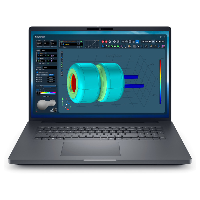 Dell Pro Max 18 Plus MB18250 nešiojamasis kompiuteris, 18 colių, Intel Core Ultra 7 265HX, 32 GB RAM, 1 TB SSD, NVIDIA RTX PRO 2000, Windows 11 Pro