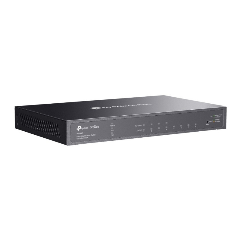 TP-Link SG2008P (TL-SG2008P) JetStream 8 prievadų Gigabit išmanusis komutatorius su 4 PoE+ prievadais