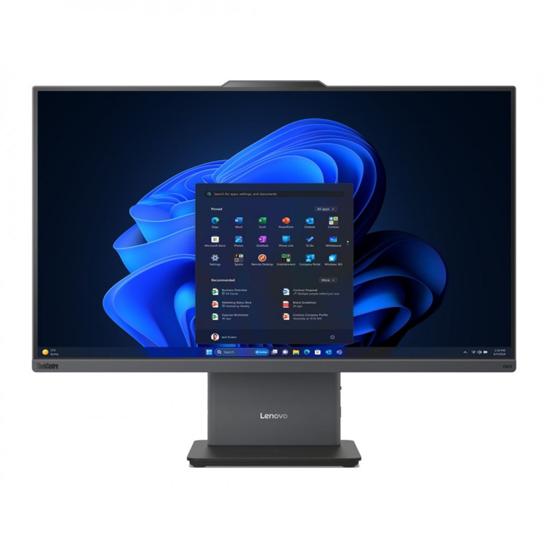 Lenovo ThinkCentre NEO 50a G5 AIO vieno bloko kompiuteris, Intel Core 5 210H, 27 colių FHD jutiklinis ekranas, 16 GB RAM, 512 GB SSD, Windows 11 Pro, pilkas + Kensington kabelinis užraktas (4Z10P40247)