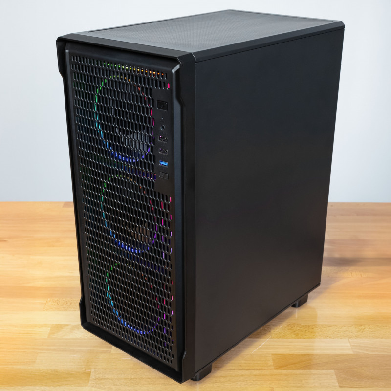 Kolink AM2 ARGB Midi Tower kompiuterio korpusas, ATX, grūdintas stiklas, 4x 120 mm ventiliatoriai komplekte, juodas