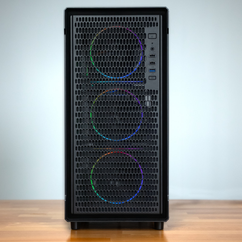 Kolink AM2 ARGB Midi Tower kompiuterio korpusas, ATX, grūdintas stiklas, 4x 120 mm ventiliatoriai komplekte, juodas