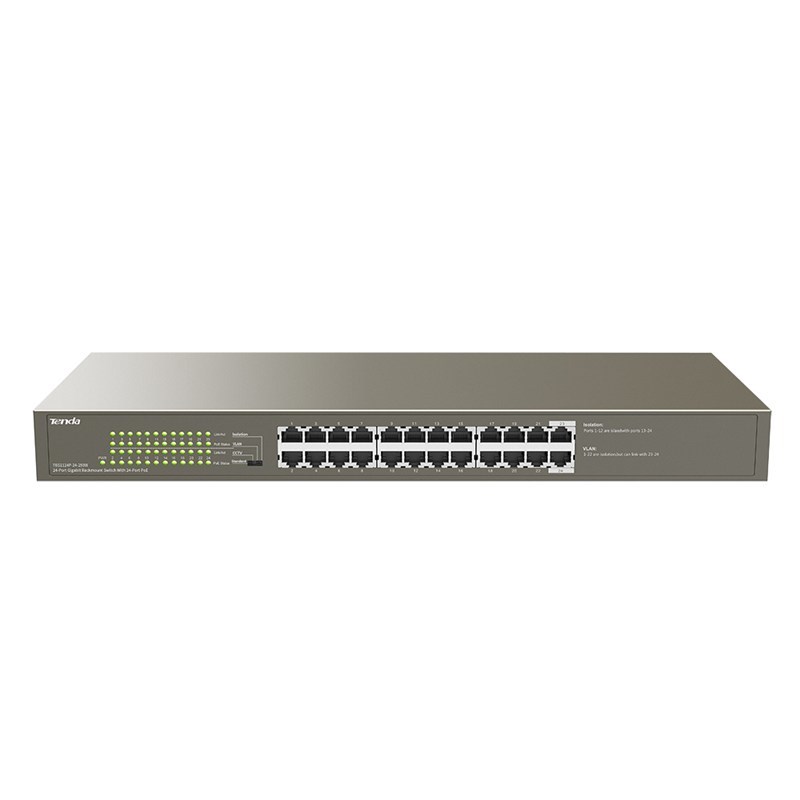 Tenda TEG1124P-24-250W PoE komutatorius, 24 prievadai, 250 W