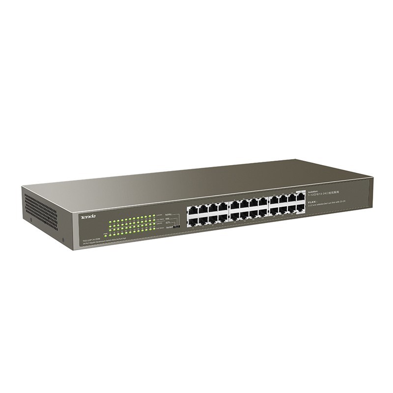 Tenda TEG1124P-24-250W PoE komutatorius, 24 prievadai, 250 W