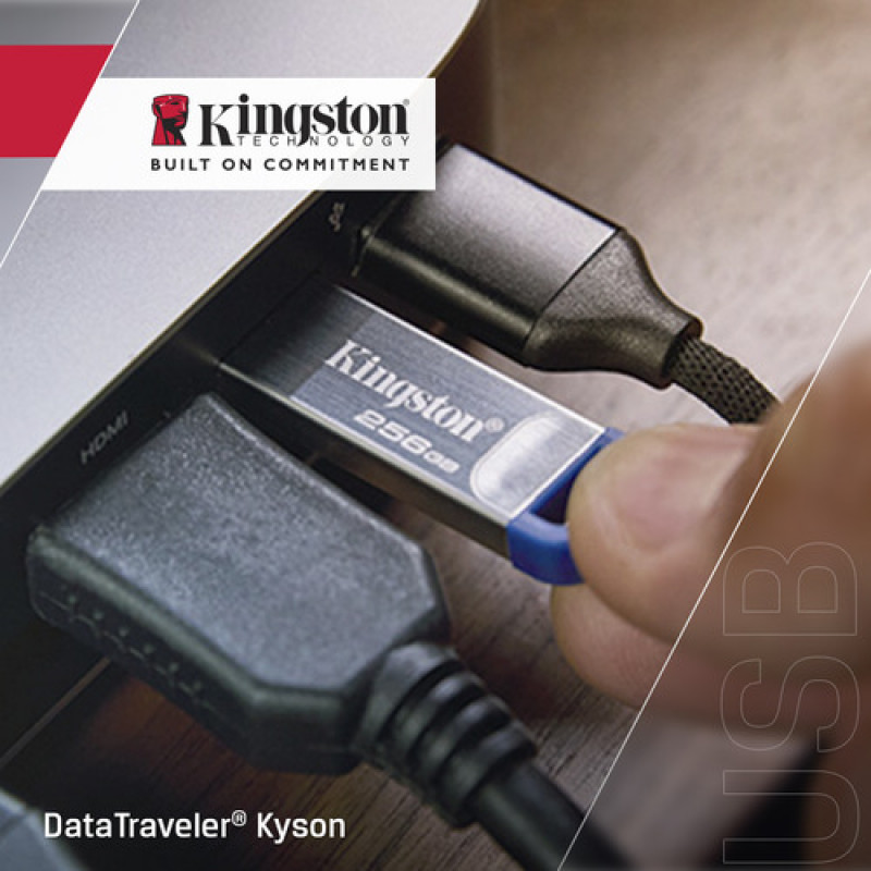 Kingston DataTraveler Kyson DTKNG2/256GB USB atmintukas, 256 GB, USB 3.2 Gen 1, metalinis