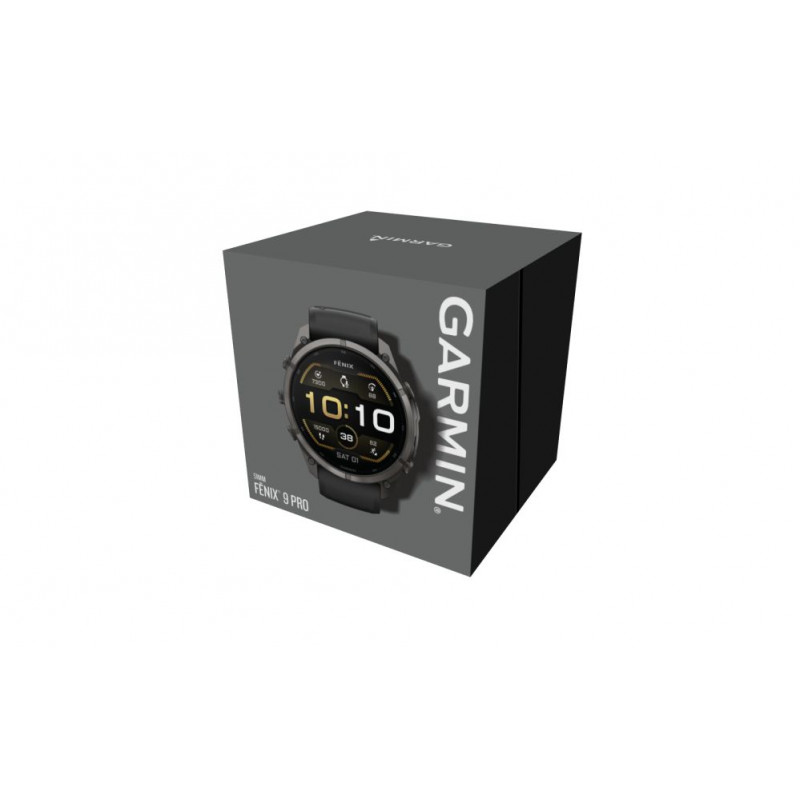 Garmin Fenix 9 Pro inReach išmanusis laikrodis, 51 mm, titano korpusas, grafito/juoda silikoninė apyrankė