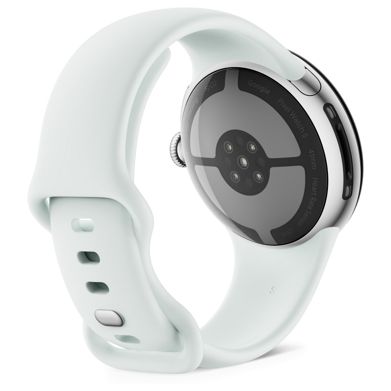 Google Pixel Watch 5 WiFi išmanusis laikrodis, 41 mm, Polished Silver / Fog, GA10898-DE