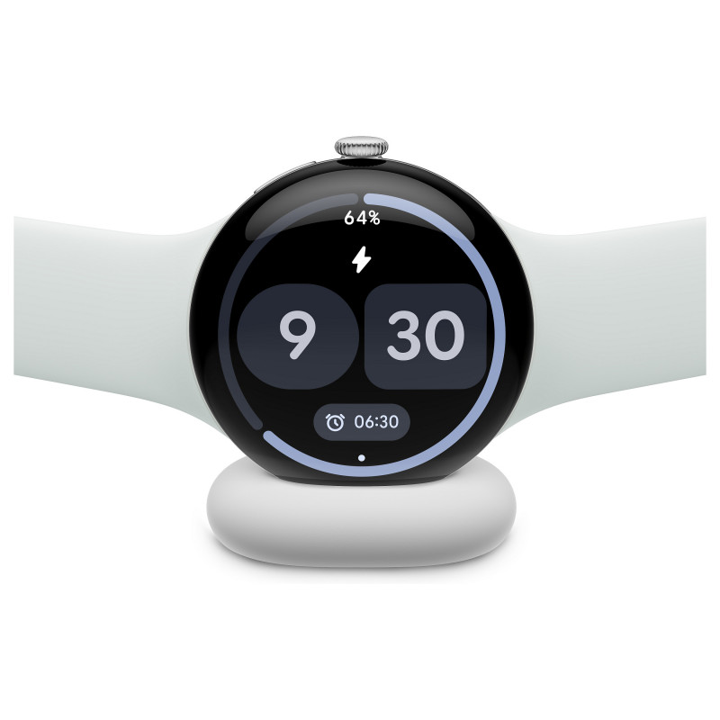 Google Pixel Watch 5 WiFi išmanusis laikrodis, 41 mm, Polished Silver / Fog, GA10898-DE