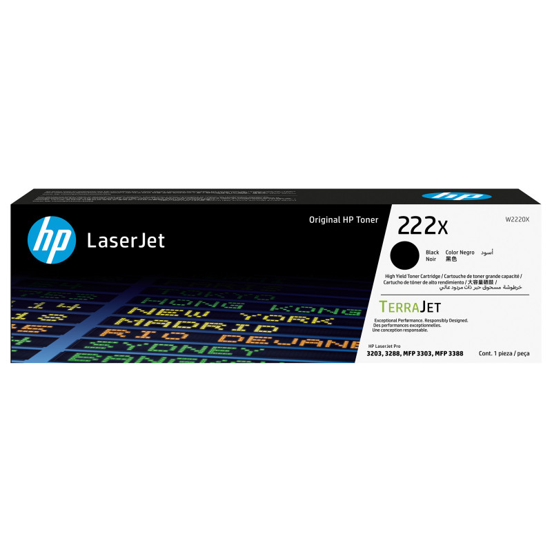 HP 222X W2220X didelės talpos originali „LaserJet“ tonerio kasetė, juoda