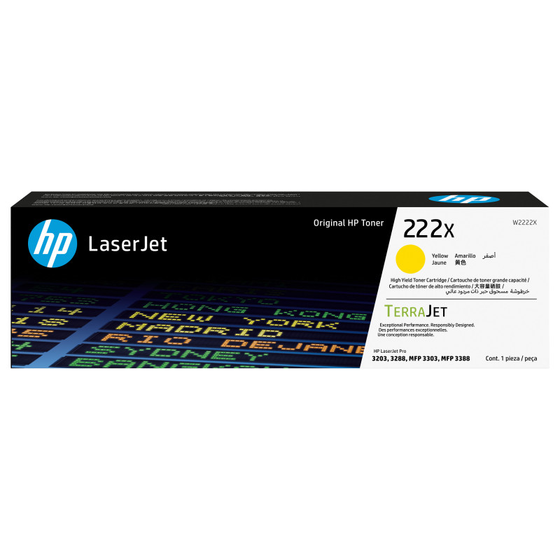 HP 222X W2222X didelės talpos originali „LaserJet“ tonerio kasetė, geltona