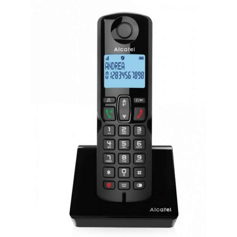 Alcatel S280 EWE belaidis DECT telefonas su laisvų rankų įranga, juodas