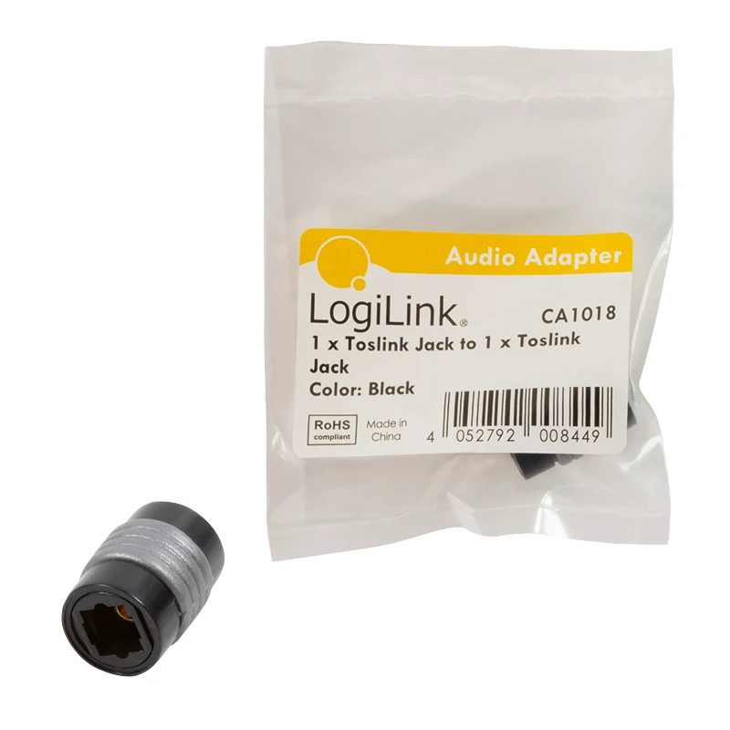 LogiLink CA1018 Toslink garso adapteris, Toslink lizdas į Toslink lizdą, juodas
