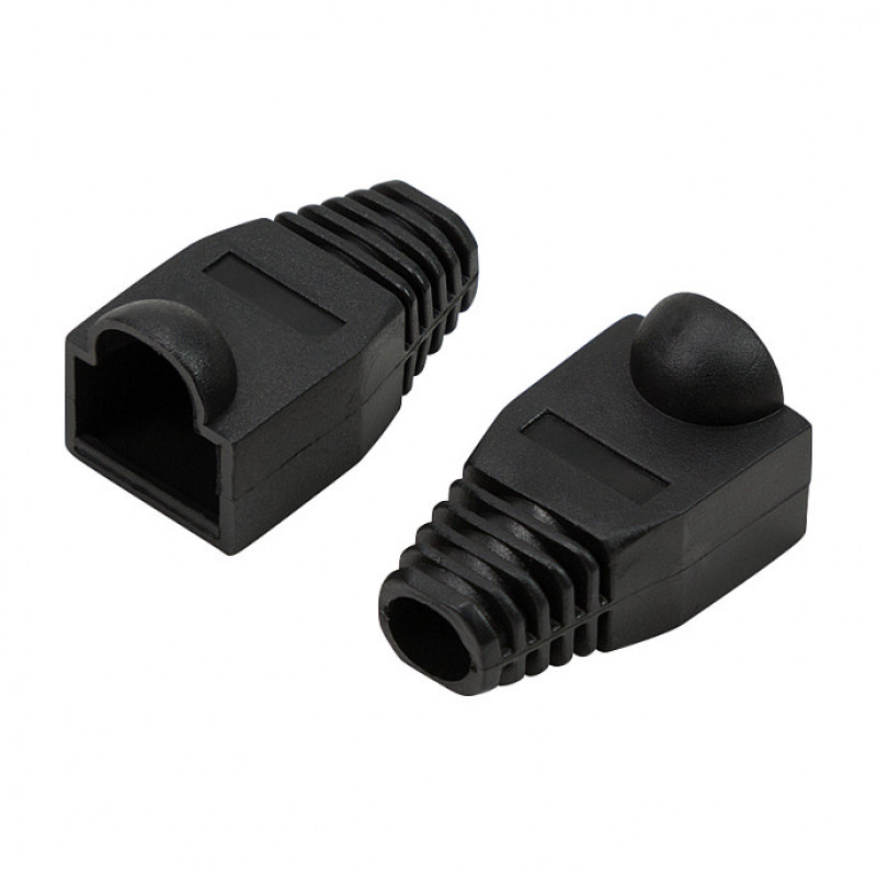 LogiLink MP0064 RJ45 kištuko apsauginis gaubtelis 6,5 mm, juodas, CAT6A (50 vnt.)