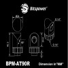 Bitspower Artemis BPM-AT90R-SL 90° sukamoji jungtis, smėliasrove apdorota sidabrinė